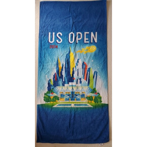 RARE US OPEN 2014 Tennis Player Towel  Arthur Ashe Stadium 54"x26" - Picture 1 of 3